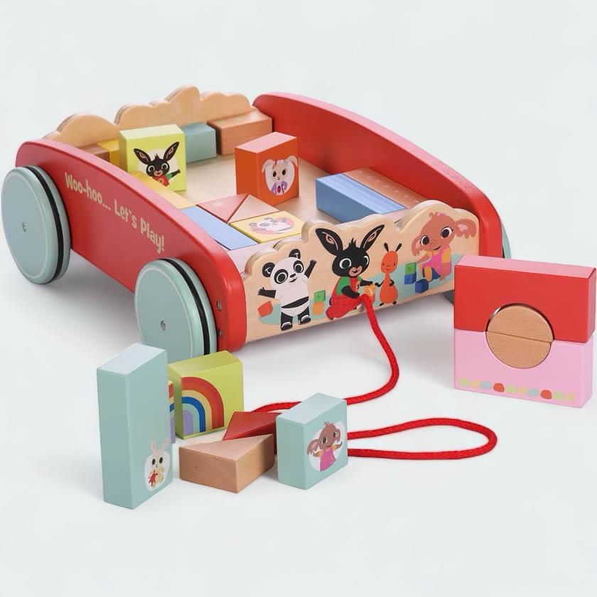 Bing Toddlers Wooden Pull Along Cart 28 Blocks – Trade Sports