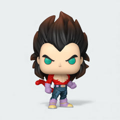 Funko Pop! Super Saiyan 4 Vegeta #2073 vinyl figure, front view, highlighting the iconic SSJ4 hair and fusion outfit details.