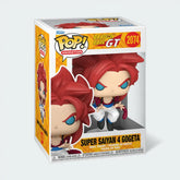 Funko Pop! Animation Dragon Ball GT Super Saiyan 4 Gogeta #2074 vinyl figure in window display box, showing the character with red fur, and a serious expression.