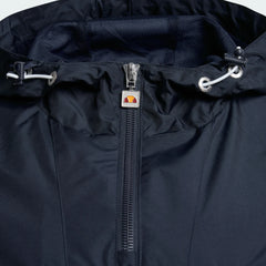Detailed zoom on the adjustable hood and the 1/4 zip closure of the Ellesse Mont 2 Overhead Anorak Jacket, highlighting its functional design.
