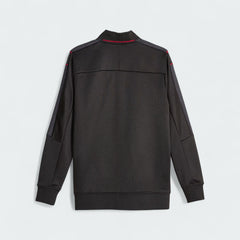 Puma x Ferrari Race MT7 Track Jacket Men's in black, back view showcasing the clean design and classic silhouette.