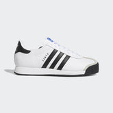 adidas Samoa Men's 675033 side view showing white leather upper and black 3-Stripes