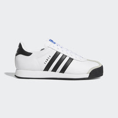 adidas Samoa Men's 675033 side view showing white leather upper and black 3-Stripes