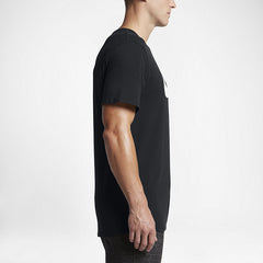 Nike Men's Futura Icon Tee Shirt in black, side profile showing short sleeves, classic fit, and the overall silhouette.