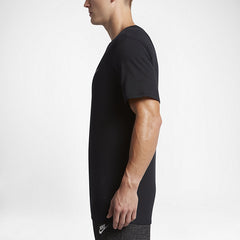 Nike Men's Futura Icon Tee Shirt in black, side profile showing short sleeves, classic fit, and the overall silhouette.