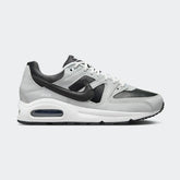 Nike Air Max Command Premium Women's trainers in black leather, side profile showing visible Max Air unit in heel, and classic Swoosh.