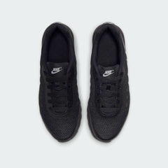 Nike Air Max Invigor Juniors Trainers Black 749572-003 top view showing lace-up design and padded tongue