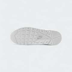 View of the outsole of the Nike Air Max Command Men's white leather trainers, showing the durable rubber tread pattern for reliable traction.