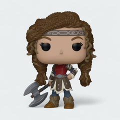 Funko Pop! Astrid #1791 vinyl figure, front view, highlighting her outfit details, blonde braid, and determined expression.