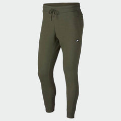Nike NSW Optic Tracksuit in olive green, front view of track pants featuring the drawstring and logo
