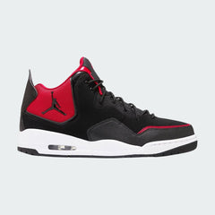 Jordan Courtside 23 Men's basketball trainers in black, side profile showing visible Air unit in heel, textured overlays, and Jumpman logo.