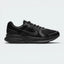 Highlights the high-velocity sweep of the Dark Smoke Grey Nike Swoosh, showing the professional, clean texture of the black mesh upper resting above the sleek, lightweight foam midsole wall.
