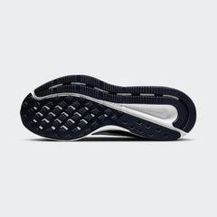View of the outsole of the Nike Run Swift 2 Men's navy running shoes, showing the durable rubber tread pattern for road traction.