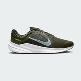 Nike Quest 5 Men's Green Running Shoes DD0204-300 side view showing breathable green mesh upper and foam midsole