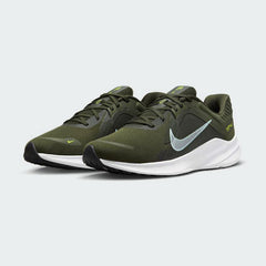 Nike Quest 5 Men's Green Running Shoes DD0204-300 angled view showing athletic silhouette and Swoosh logo