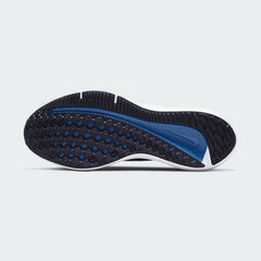 View of the outsole of the Nike Air Winflo 9 Men's dark blue running shoes, showing the durable rubber tread pattern for road traction.