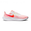 Nike Air Zoom Pegasus 39 Men's trainers in white with a Total Orange Swoosh and black accents, showing the sleek React foam midsole and engineered mesh upper.