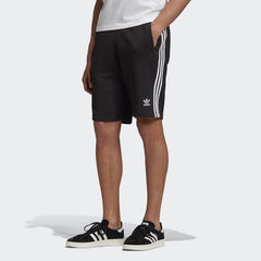 adidas 3-Stripes Men's Sweat Shorts DH5798 worn in motion highlighting flexible and casual wear