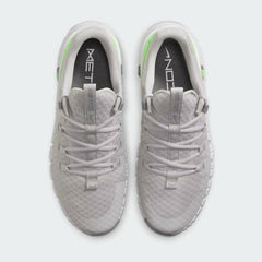 Nike Free Metcon 5 Men's Grey Training Shoes DV3949-002 top view showing laces and wide collar opening