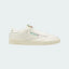 Reebok Classic Club C 85 Vintage unisex trainers in chalk (off-white) leather, side profile showing clean lines and classic Reebok window box logo with green accents.