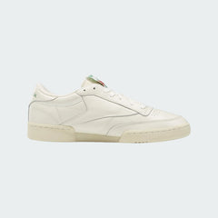 Reebok Classic Club C 85 Vintage unisex trainers in chalk (off-white) leather, side profile showing clean lines.