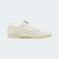 Reebok Classic Club C 85 Vintage unisex trainers in chalk (off-white) leather, side profile showing clean lines.
