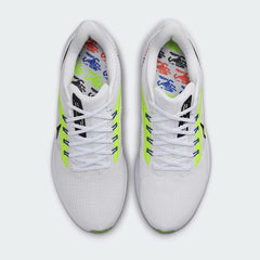 Nike Pegasus 39 Premium Men's White Running Shoes DX1627-100 top view showing laces, padded tongue, and streamlined upper design