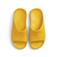 Trade Sports Air Jordan Post Slide in vibrant yellow ochre, featuring a one-piece molded foam asymmetrical design.