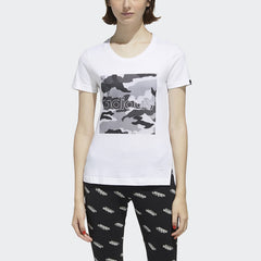 tradesports.co.uk Adidas Women's Slim Fit Boxed Camo T-Shirt FM6160