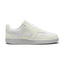 Nike Court Vision Lo Next Nature Women's trainers in white with a white Nike Swoosh, side profile showing classic basketball-inspired design and low-cut collar.