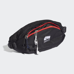 Inside view of the Adidas Adventure Waist Bag open, showing the main compartment and internal slip-in pocket, showcasing its organizational features.