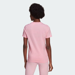 Adidas Women's Essentials Slim Logo T-Shirt HD1681 Light Pink/Black - back view