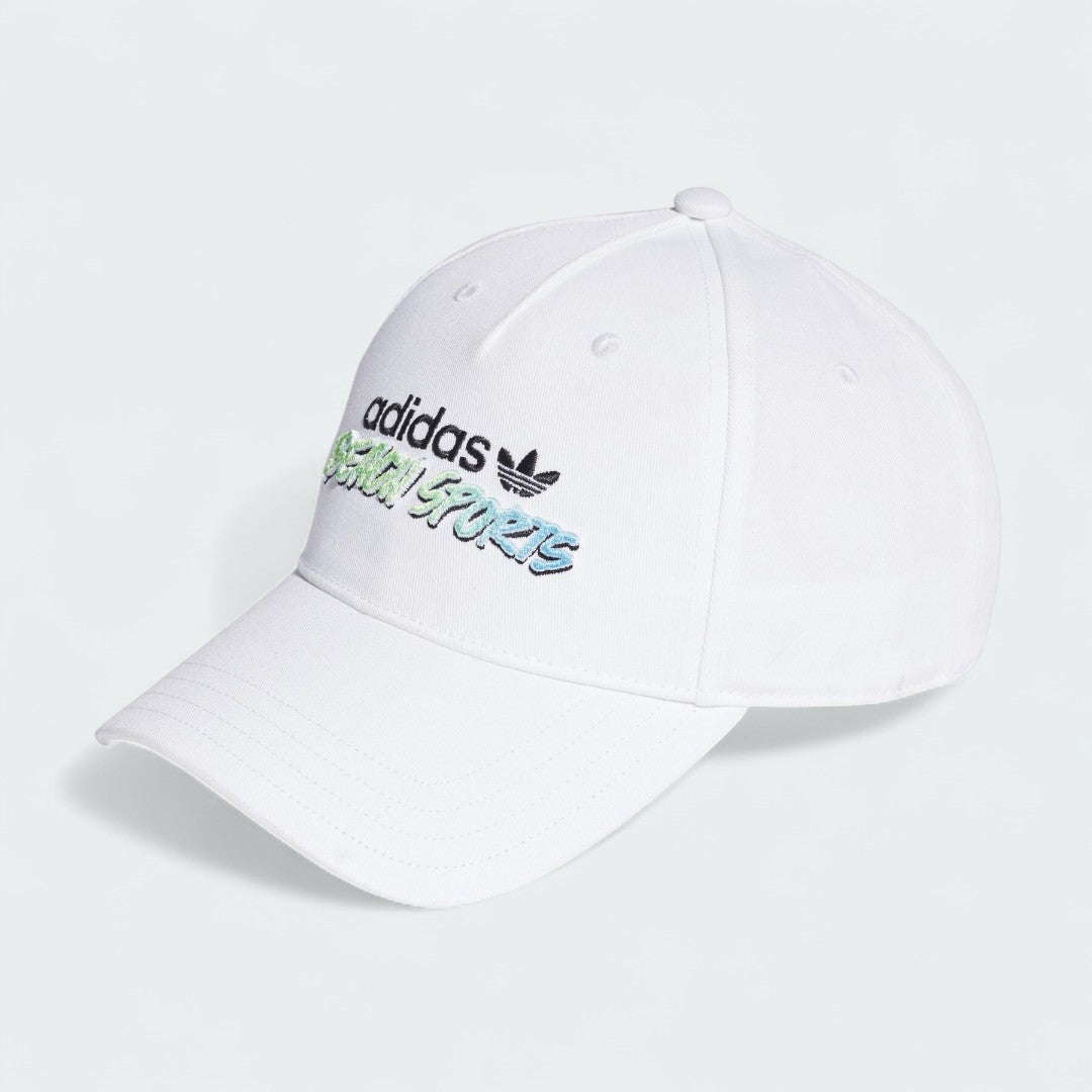 Adidas Adidas Originals Graphic Retro Baseball Cap in white, front view showing the hard, curved peak and embroidered branding on the crown.Retro Baseball Cap White Men's HD9754