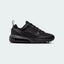 Nike Air Max Pulse Juniors' trainers in black and grey, side profile showing visible point-loaded Max Air unit and layered textile upper.