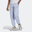 Adidas Trefoil Linear Men's Sweat Pants in violet, front view showing elastic waistband, drawcord, tapered legs, side pockets, and linear Trefoil branding down the leg.