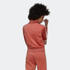 Rear view of the Firebird jacket, showing the clean, athletic drape and the continuous 3-Stripes detailing.