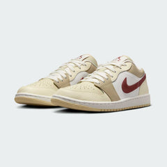 Air Jordan 1 Low White Leather Trainers HV6530-100 angled view showing clean panel construction and iconic silhouette