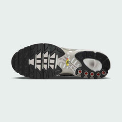 View of the outsole of the Nike Air Max Plus TN Men's trainers, showing the durable rubber tread pattern and visible Tuned Air segments.