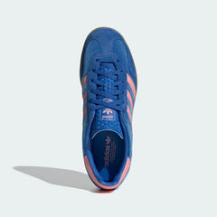 Top-Down View of Pair: Looking down at the velvet lacing system and the iconic Adidas Trefoil branding on the tongue.