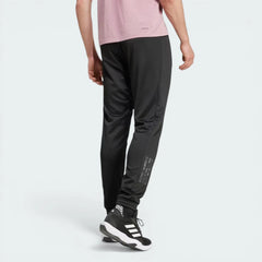 Rear view of the joggers, showing the clean black finish and the structured stitching across the seat.