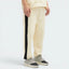 Highlights the high-velocity, clean fall of the slim-fit leg panels and the professional thickness of the 465g heavy cotton material.