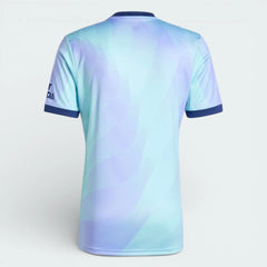Light blue and purple gradient sports jersey on a white background