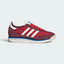 Highlights the high-velocity blue streak slashing across the professional depth of the Off White midsole and the rich tone of the Shadow Red nylon body.