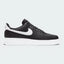 Highlights the iconic silhouette and the high-velocity contrast of the white Swoosh against the black leather.