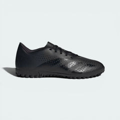 Side profile of the Core Black Predator Accuracy, highlighting the textured upper and the white Three Stripes branding.