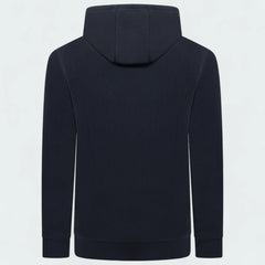 Ellesse Miletto Full-Zip Hoodie Men's in black, back view showcasing the plain design and the hood.