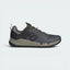 Highlights the high-velocity sweep of the Core Black structural overlays, showing the professional, texturized weave of the Grey Six open mesh base and the rugged, trail-runner inspired rise of the cushioned EVA midsole.
