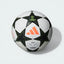 Side profile of the 24/25 UCL Pro ball, highlighting the iconic star panels and the Platinum Metallic accents.