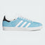 The Zenith blue Gazelle ADV, highlighting the Crystal White 3-Stripes and the elevated foxing tape.