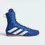 Highlights the high-velocity white 3-Stripes and the professional depth of the Royal Blue mesh.